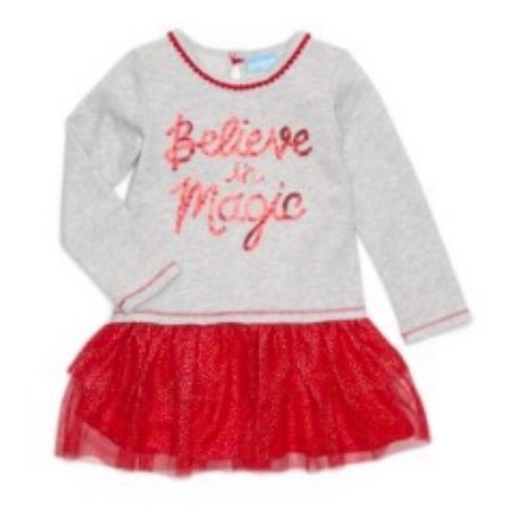 Lightning Bug Multi-Layer Red Sparkle Tulle Dress Believe in Magic 3T Girls